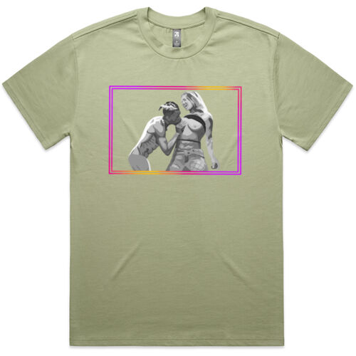 X TITTY HEAVY TEE RAINBOW DOUBLE BORDER  Thumbnail